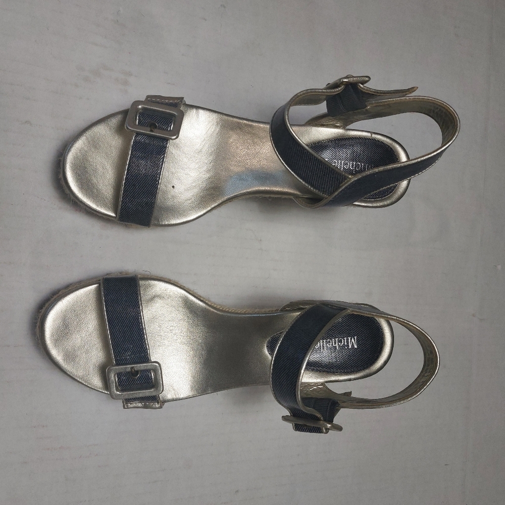 Michelle D Sandals Heels Wedges Size 8 - Picture 11 of 14